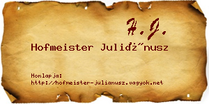 Hofmeister Juliánusz névjegykártya